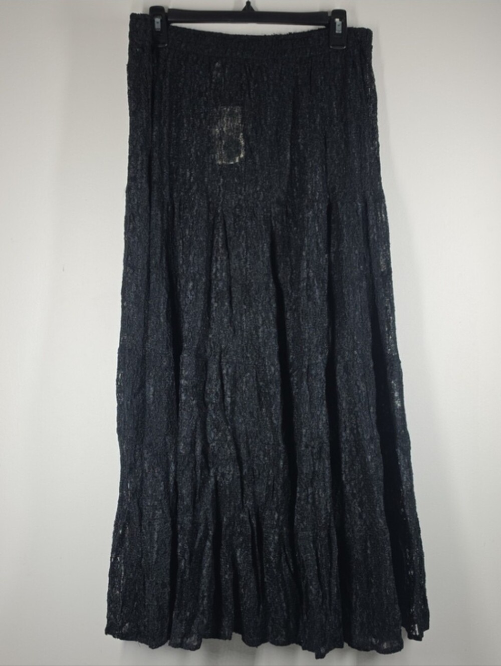 Carole Little Black Textured Lace Maxi Skirt Size 16 NWT - Picture 2 of 10